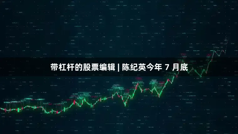 带杠杆的股票编辑 | 陈纪英今年 7 月底